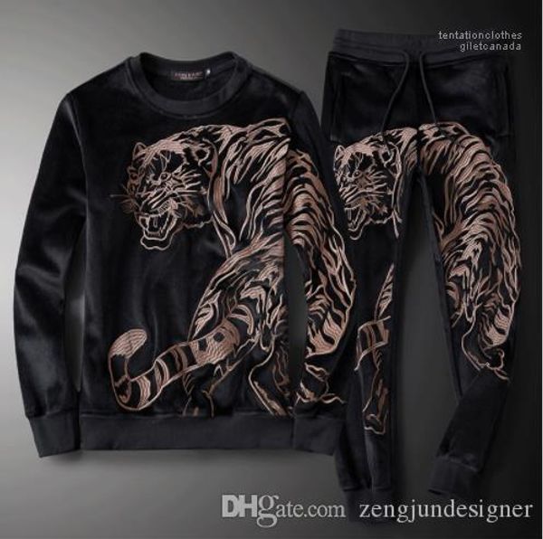 long sleeve solid color tiger print homme clothing autumn casual apparel mens 2pcs winter designer crew neck, Gray
long sleeve solid color tiger print homme clothing autumn casual apparel mens 2pcs winter designer crew neck, Gray