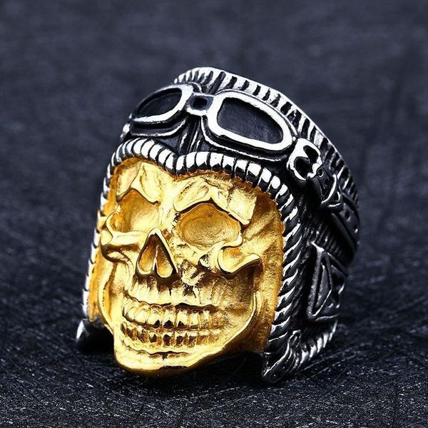 Men's high quality pilot carved skull ring 2018 new cool gold bicyclist cast men's jewelry stainless steel ring
Men's high quality pilot carved skull ring 2018 new cool gold bicyclist cast men's jewelry stainless steel ring
