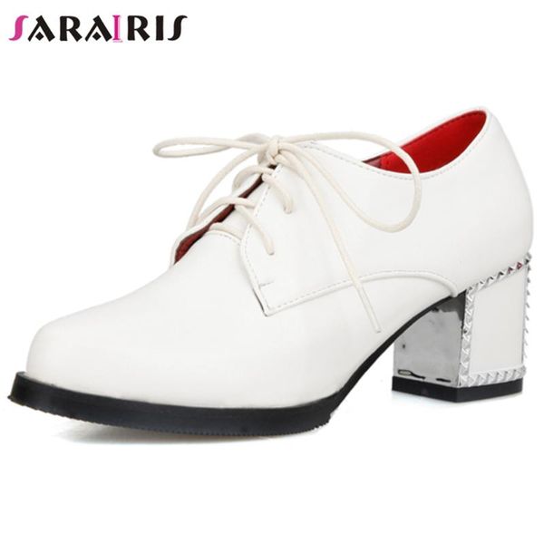 sarairis female office mature lace-up pumps high chunky heels pumps women spring solid dress platform shoes woman, Black
sarairis female office mature lace-up pumps high chunky heels pumps women spring solid dress platform shoes woman, Black