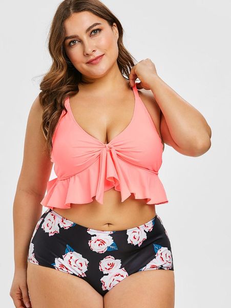 wipalo plus size ruffle hem floral print two pieces women sets summer 2019 casual high waist bathing suits holiday beach wear, White
wipalo plus size ruffle hem floral print two pieces women sets summer 2019 casual high waist bathing suits holiday beach wear, White