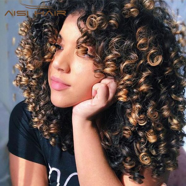 synthetic wigs aisi hair 14inches afro kinky curly wig ombre black brown with bangs short for women
synthetic wigs aisi hair 14inches afro kinky curly wig ombre black brown with bangs short for women