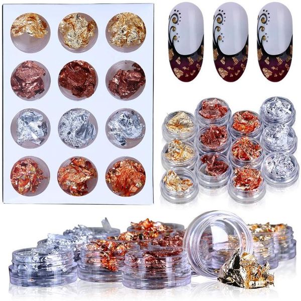 12 bottles gold silver copper nail decorations professional manicure 3d diy foil chip natural nail art tip decoration, Silver;gold
12 bottles gold silver copper nail decorations professional manicure 3d diy foil chip natural nail art tip decoration, Silver;gold
