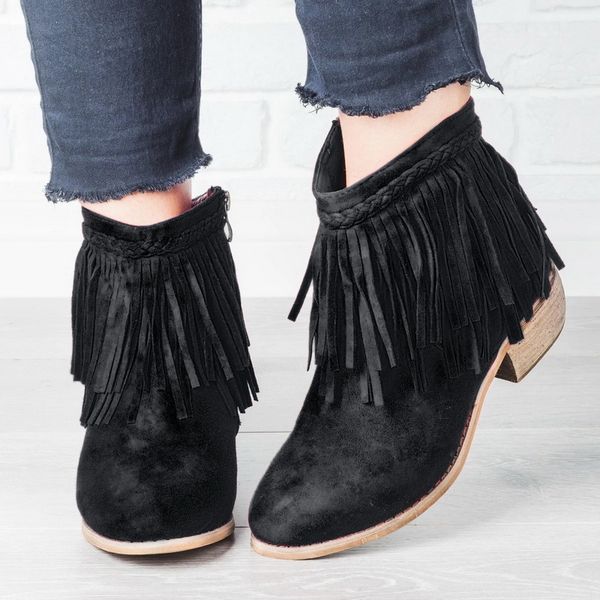 autumn women ankle tassel boots female retro fashion slip-on party short booties casual pointed toe square heel fringe shoes new, Black
autumn women ankle tassel boots female retro fashion slip-on party short booties casual pointed toe square heel fringe shoes new, Black