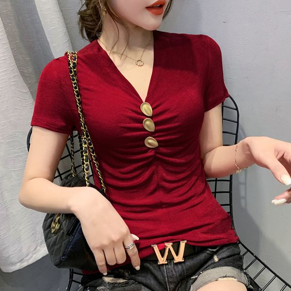 women's t-shirt women 2021 summer short sleeve v-neck fashion casual solid color ladys shirt plus size blusas, White
women's t-shirt women 2021 summer short sleeve v-neck fashion casual solid color ladys shirt plus size blusas, White