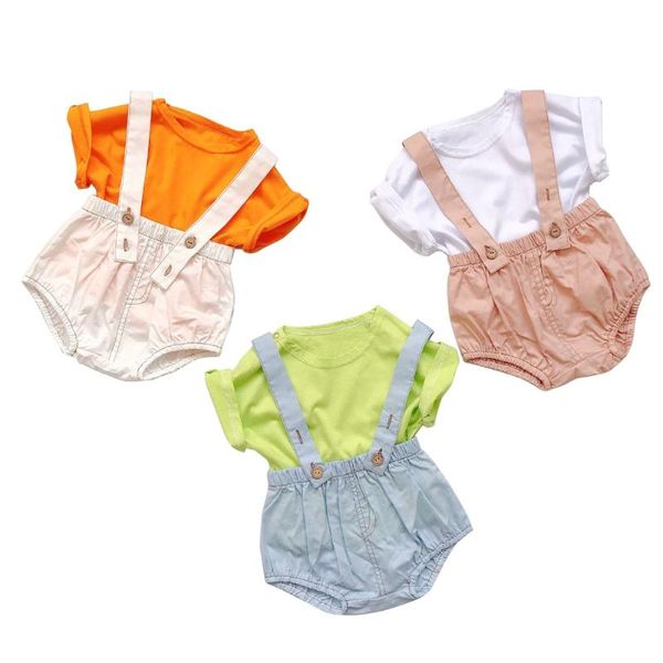 0-24m newborn baby girls boys clothes set solid short sleeve shirt overall bottoms 2pcs, White
0-24m newborn baby girls boys clothes set solid short sleeve shirt overall bottoms 2pcs, White