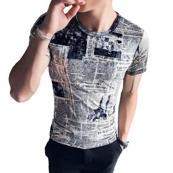 2019 summer new men's short-sleeved t-shirt men's fashion korean version of the self-cultivation round neck t-shirt trend, White;black
2019 summer new men's short-sleeved t-shirt men's fashion korean version of the self-cultivation round neck t-shirt trend, White;black