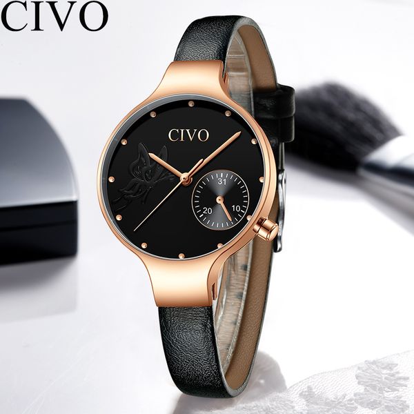 civo luxury casual womens dress watch girl waterproof quartz watch women genuine leather watches female clock gift for ladies, Slivery;brown
civo luxury casual womens dress watch girl waterproof quartz watch women genuine leather watches female clock gift for ladies, Slivery;brown