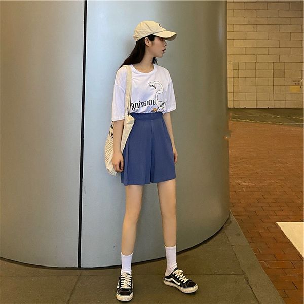 women's shorts 4 colors loose soft pleated black blue casual 2021 summer women solid elastic high waist wide leg plus size 2xl, White;black
women's shorts 4 colors loose soft pleated black blue casual 2021 summer women solid elastic high waist wide leg plus size 2xl, White;black