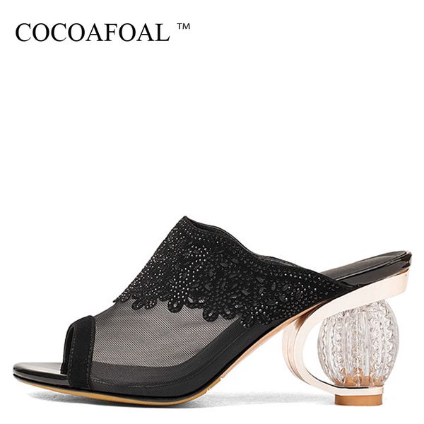 slippers cocoafoal vrouwen transparante slides nieuwe zomer zwart wit mesh hoge hakken schoenen sandbeach open teen hollow crystal, Black
slippers cocoafoal vrouwen transparante slides nieuwe zomer zwart wit mesh hoge hakken schoenen sandbeach open teen hollow crystal, Black