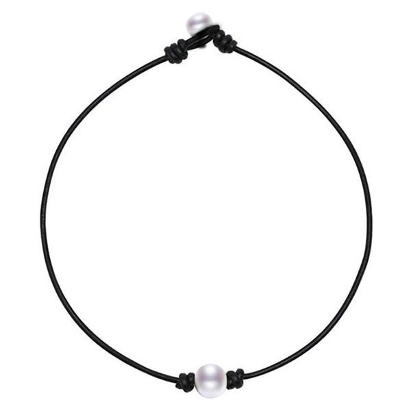 single white 100% natural freshwater pearl choker necklace for women genuine leather jewelry handmade, Silver
single white 100% natural freshwater pearl choker necklace for women genuine leather jewelry handmade, Silver