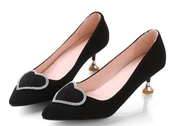 2019 women's shoes in spring and autumn with new style high heel fine heel pointed end suede@9010, Black
2019 women's shoes in spring and autumn with new style high heel fine heel pointed end suede@9010, Black