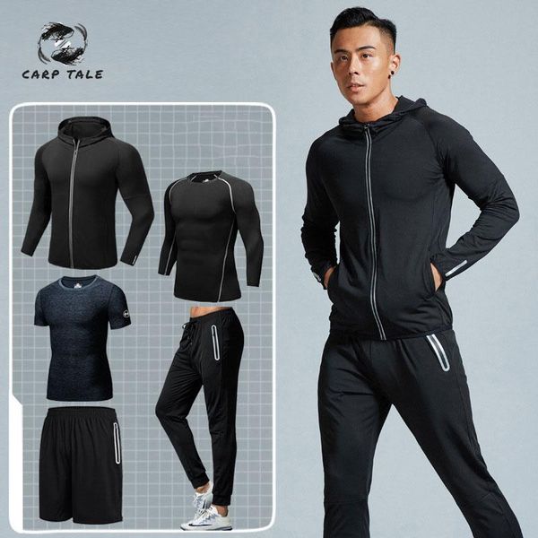 new autumn and winter fitness clothes men's five-piece quick-drying suit men's tights training suit running sports gym, Gray
new autumn and winter fitness clothes men's five-piece quick-drying suit men's tights training suit running sports gym, Gray