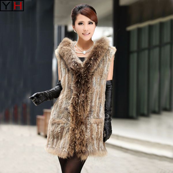 women genuine knitted fur vest with raccoon fur winter autumn real vest lady fashion, Black
women genuine knitted fur vest with raccoon fur winter autumn real vest lady fashion, Black