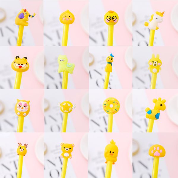 36 pcs/lot yellow unicorn cat bear sheep dinosaur gel pen black ink signature pens office school supplies stationery gift
36 pcs/lot yellow unicorn cat bear sheep dinosaur gel pen black ink signature pens office school supplies stationery gift
