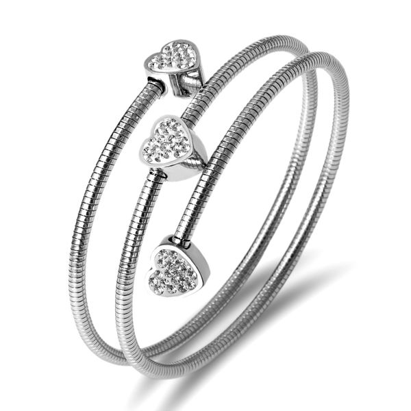 cuff fashion wrap jewelry bracelet for women stainless steel love charm bracelets bangles heart crystals cable wire, White
cuff fashion wrap jewelry bracelet for women stainless steel love charm bracelets bangles heart crystals cable wire, White
