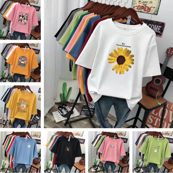 мульти designs summer character сыпучие футболки crew neck мода девушки топы с коротким рукавом печать футболки корейской женской одежды хло, White
мульти designs summer character сыпучие футболки crew neck мода девушки топы с коротким рукавом печать футболки корейской женской одежды хло, White