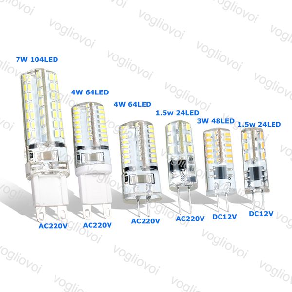 

свет водить g9 g4 1.5w 3w 4w 7w dc12v ac220v белый corn лампы силиконовые лампы кри домашнее украшение свет epacket