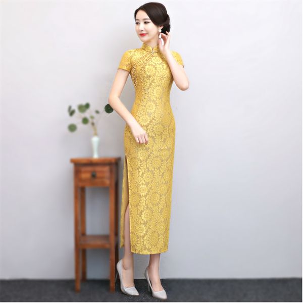 sheng coco traditional chinese cheongsam lace dress woman elegant long evening qipao neckline hollow cheongsam suzhou, Red
sheng coco traditional chinese cheongsam lace dress woman elegant long evening qipao neckline hollow cheongsam suzhou, Red