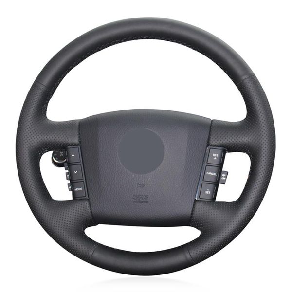 hand sew black artificial leather car steering wheel cover for kia borrego 2008 2009 2010 2011 2012 2013 2014 2015
hand sew black artificial leather car steering wheel cover for kia borrego 2008 2009 2010 2011 2012 2013 2014 2015