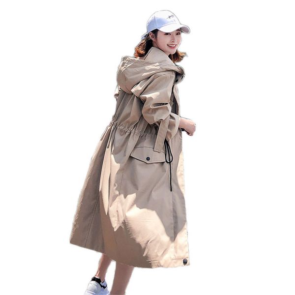 casual korean windbreaker female autumn new 2019 fashion outerwear loose drawstring slim hooded jacket long coat f790, Tan;black
casual korean windbreaker female autumn new 2019 fashion outerwear loose drawstring slim hooded jacket long coat f790, Tan;black