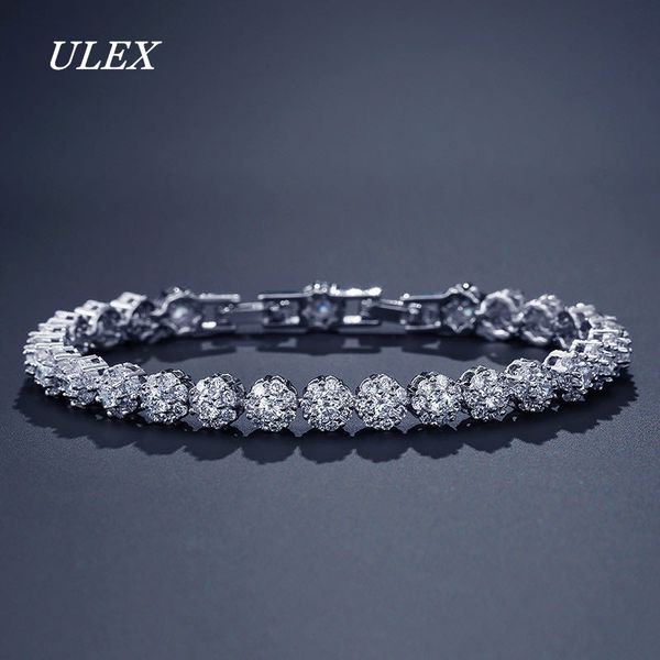 ulex shiny clear cz zirconia tennis bracelet & bangles for women rose gold color flower shape muje gift jewelry, Black
ulex shiny clear cz zirconia tennis bracelet & bangles for women rose gold color flower shape muje gift jewelry, Black