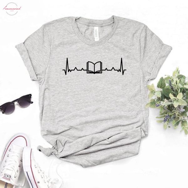 book heartbeat print women tshirt cotton casual funny t shirt for yong lady girl tee 6 colors drop ship na 410, White
book heartbeat print women tshirt cotton casual funny t shirt for yong lady girl tee 6 colors drop ship na 410, White