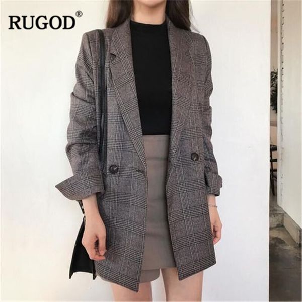 women's suits & blazers rugod est plaid leisure suit women long sleeve notched fashion casual for female office sets, White;black
women's suits & blazers rugod est plaid leisure suit women long sleeve notched fashion casual for female office sets, White;black