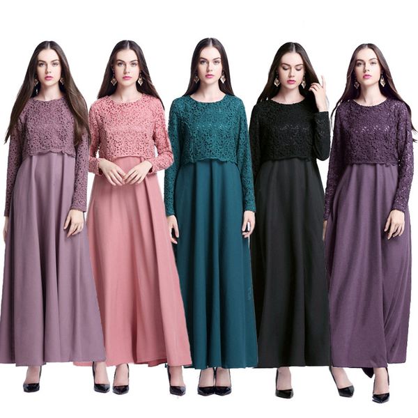 women islamic muslim abaya maxi dress long sleeve dubai abaya hijab lace dress turkish islamic dresses clothe for women, Red
women islamic muslim abaya maxi dress long sleeve dubai abaya hijab lace dress turkish islamic dresses clothe for women, Red