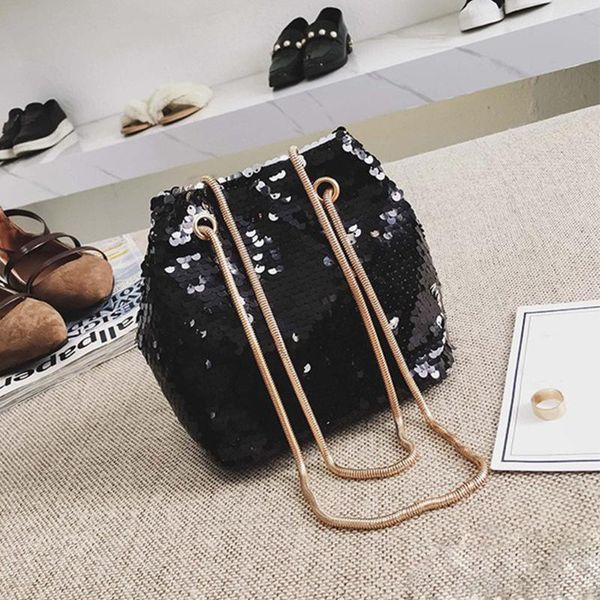 women girl bling sequins bucket bag fashion chain shoulder crossbody bag female shopping messenger handbags large capacity
women girl bling sequins bucket bag fashion chain shoulder crossbody bag female shopping messenger handbags large capacity