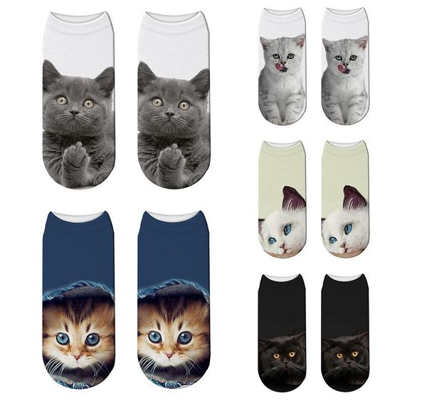 new 3d print designer funny cute cartoon kitten short socks creative colorful multiple cat face happy low ankle socks for women, Black
new 3d print designer funny cute cartoon kitten short socks creative colorful multiple cat face happy low ankle socks for women, Black