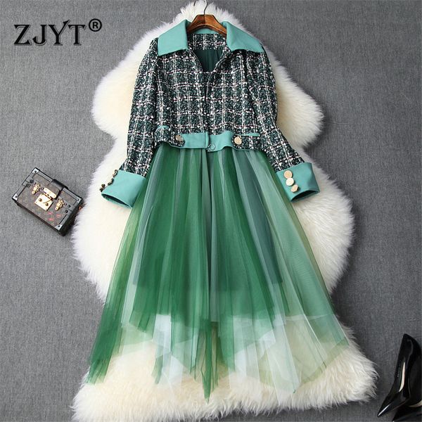 fashion woman autumn dress 2019 new designers long sleeve plaid short tweed woolen jacket and strap irregular tulle dress 2piece, Black;gray
fashion woman autumn dress 2019 new designers long sleeve plaid short tweed woolen jacket and strap irregular tulle dress 2piece, Black;gray