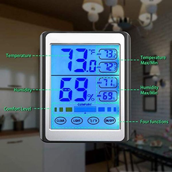digital hygrometer indoor thermometer accurate humidity and temperature gauge indicator with touch-type lcd backlight humidity
digital hygrometer indoor thermometer accurate humidity and temperature gauge indicator with touch-type lcd backlight humidity