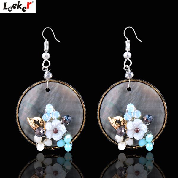leeker ethnic handmade silver color drop hook earrings for women round shell flower artistic party jewelry girls 713 lk8
leeker ethnic handmade silver color drop hook earrings for women round shell flower artistic party jewelry girls 713 lk8