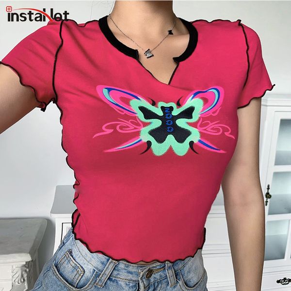 women's t-shirt insta women t shirt crop short sleeve summer butterfly print streetwear patchwork pink 2021 casual v neck tee, White
women's t-shirt insta women t shirt crop short sleeve summer butterfly print streetwear patchwork pink 2021 casual v neck tee, White