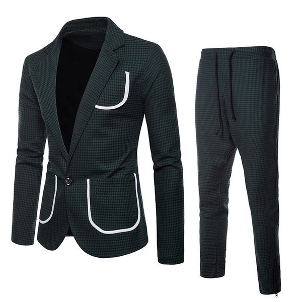 men blazer&pants suits jacket+pant brands male formal costume homme business suit plaid print slim wedding suits, White;black
men blazer&pants suits jacket+pant brands male formal costume homme business suit plaid print slim wedding suits, White;black