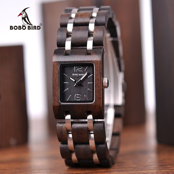 bobo bird montre femme wooden women's watches fashion square dial watch collection for ladies stainless steel wristwatch s03, Slivery;brown
bobo bird montre femme wooden women's watches fashion square dial watch collection for ladies stainless steel wristwatch s03, Slivery;brown