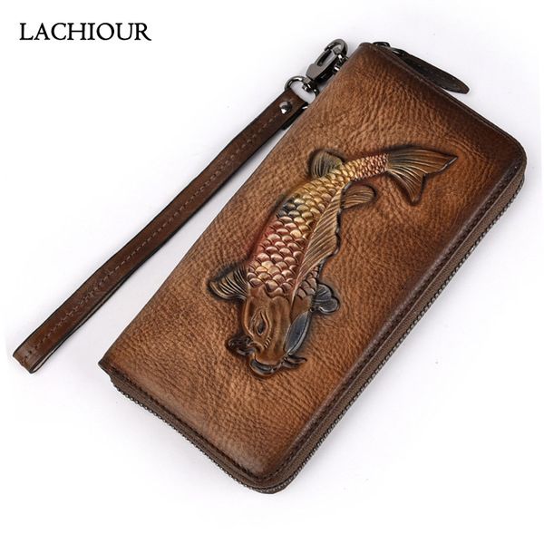 lachiour gold fish handy bag wallet long men genuine leather wallet zipper large cowhide purse for phone bag women, Red;black
lachiour gold fish handy bag wallet long men genuine leather wallet zipper large cowhide purse for phone bag women, Red;black