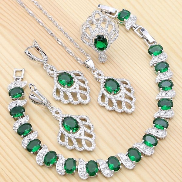 925 silver bridal jewelry sets for women wedding green cubic zirconia ring/bracelet/necklace/pendant/drop earrings set
925 silver bridal jewelry sets for women wedding green cubic zirconia ring/bracelet/necklace/pendant/drop earrings set
