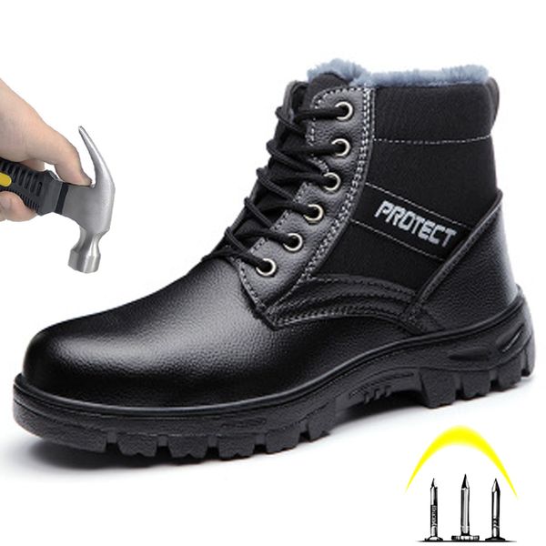 men's snow boots indestructible work shoes anti-smash anti-puncture safety shoes outdoor steel head non-slip safety men's boots, Black
men's snow boots indestructible work shoes anti-smash anti-puncture safety shoes outdoor steel head non-slip safety men's boots, Black