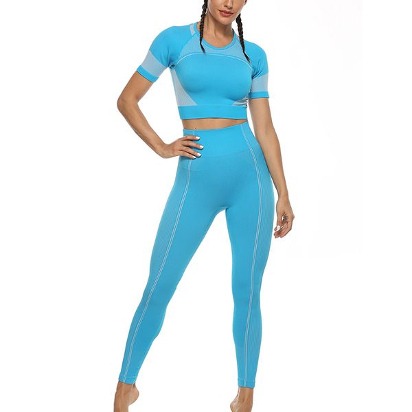 spring ladies yoga set ladies seamless fitness clothes short sleeve slim hip leggings solid color sports clothes, White;red
spring ladies yoga set ladies seamless fitness clothes short sleeve slim hip leggings solid color sports clothes, White;red