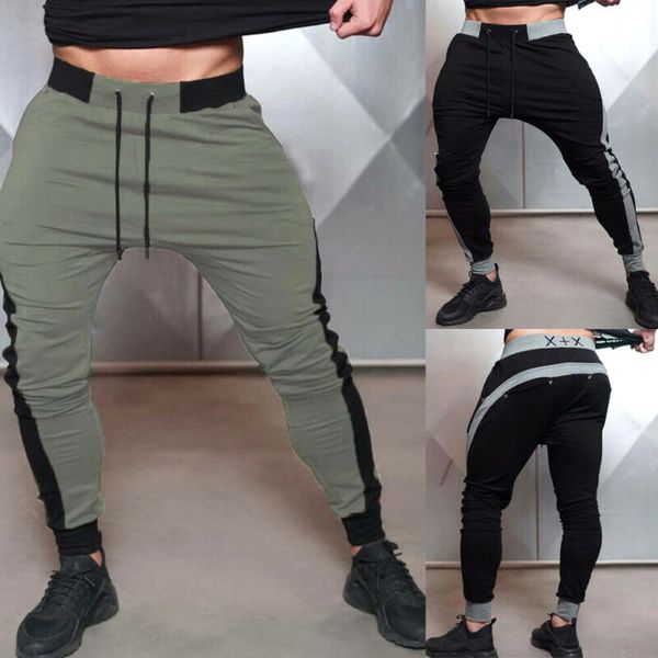 men's slim fit sport gym fitness pants joggers sweatpants trousers man drawstring elastic patchwork pants, Black;blue
men's slim fit sport gym fitness pants joggers sweatpants trousers man drawstring elastic patchwork pants, Black;blue