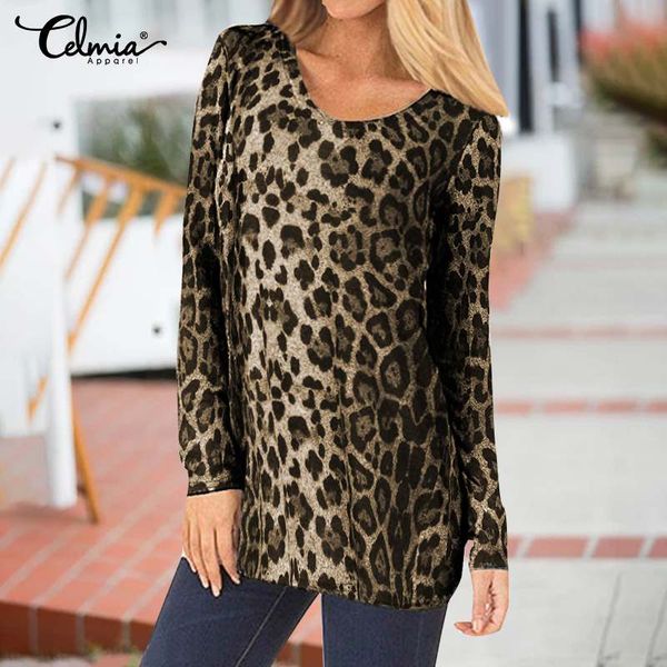 women leopard print blouse celmia 2019 autumn fashion long sleeve shirts casual loose tunic vintage work blusas mujer, White
women leopard print blouse celmia 2019 autumn fashion long sleeve shirts casual loose tunic vintage work blusas mujer, White