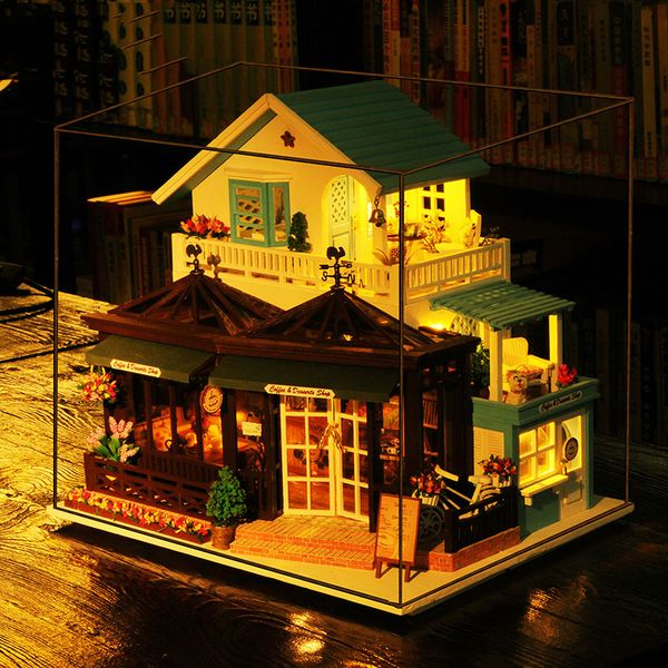 large coffee wooden doll house manual assembling model toys diy wooden hut house with led light music small tools birthday gift
large coffee wooden doll house manual assembling model toys diy wooden hut house with led light music small tools birthday gift
