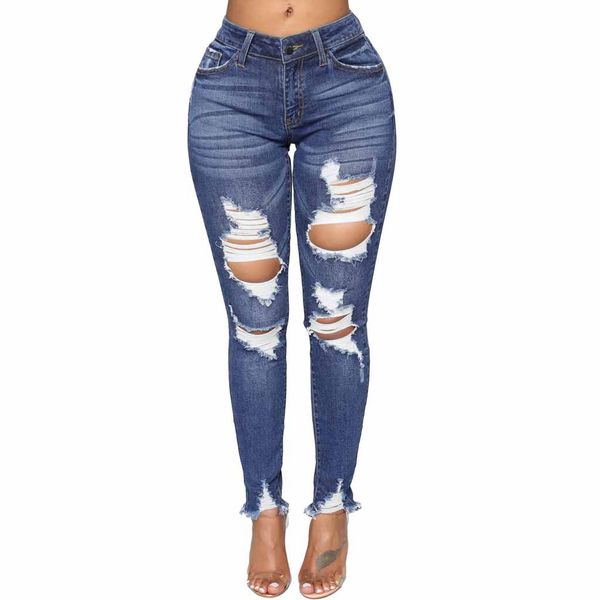 women's fashion large size pencil pants retro high waist pocket zipper hole casual trousers 2019 new skinny stretch jeans#b, Blue
women's fashion large size pencil pants retro high waist pocket zipper hole casual trousers 2019 new skinny stretch jeans#b, Blue