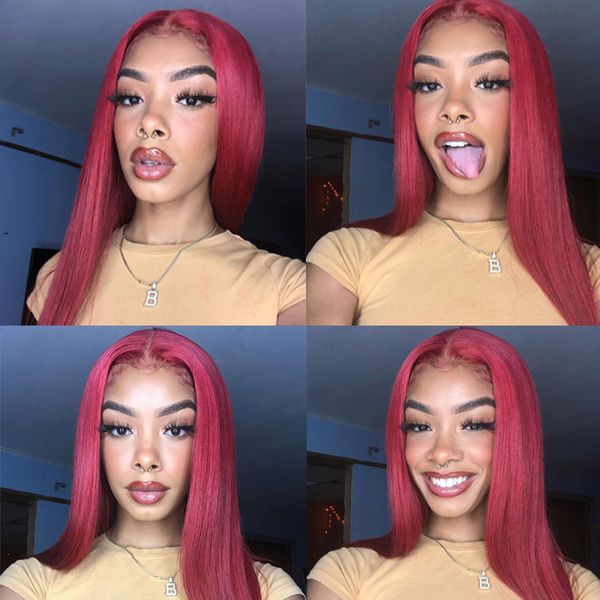 2020 burgundy straight 360 lace front human hair wigs 99j 150% peruvian remy lace wig preplucked with baby hair bleached knots, Black
2020 burgundy straight 360 lace front human hair wigs 99j 150% peruvian remy lace wig preplucked with baby hair bleached knots, Black