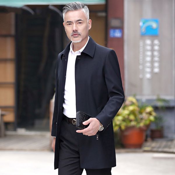 classic formal business trench coat middle age men turn down collar wash and wear outerwear new 2019 spring autumn, Tan;black
classic formal business trench coat middle age men turn down collar wash and wear outerwear new 2019 spring autumn, Tan;black