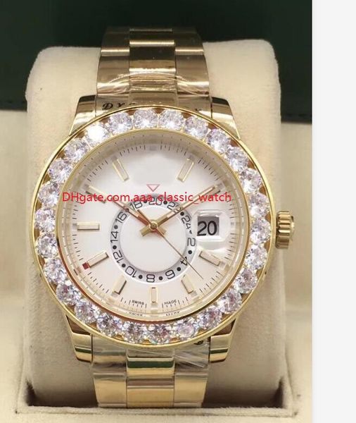 watch 44mm white dial sky-dweller date gmt working big diamond bezel mechanical automatic mens watches, Slivery;brown
watch 44mm white dial sky-dweller date gmt working big diamond bezel mechanical automatic mens watches, Slivery;brown