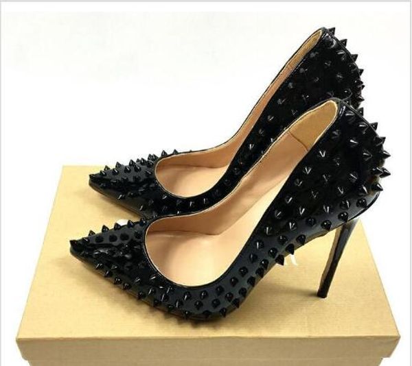 2019 pumps bottom high rivet pointed toe fine heel wedding shoes fashion high heels shoes 8cm cm 12cm+box, Black
2019 pumps bottom high rivet pointed toe fine heel wedding shoes fashion high heels shoes 8cm cm 12cm+box, Black
