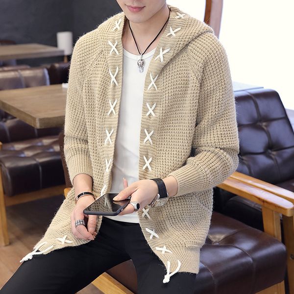 the new men's men's knitted cardigan sweater cultivate one's morality sweaters, White;black
the new men's men's knitted cardigan sweater cultivate one's morality sweaters, White;black