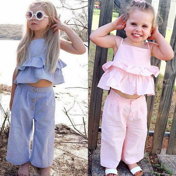 retail girls boutique outfits summer two piece crop outfits children ruffle sling wide leg pants baby tracksuit set designer clothes, White
retail girls boutique outfits summer two piece crop outfits children ruffle sling wide leg pants baby tracksuit set designer clothes, White